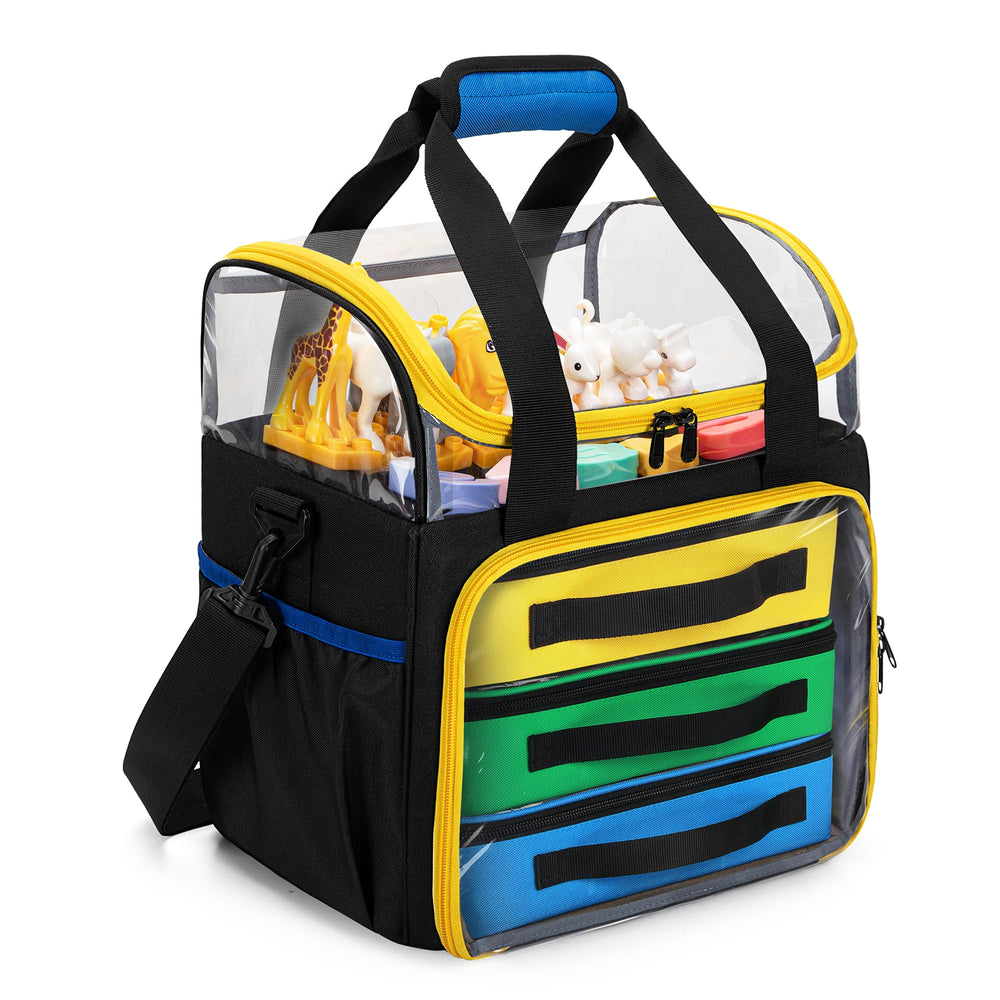 Rexmica storage bag transparent upper layer enables quick access to projects
