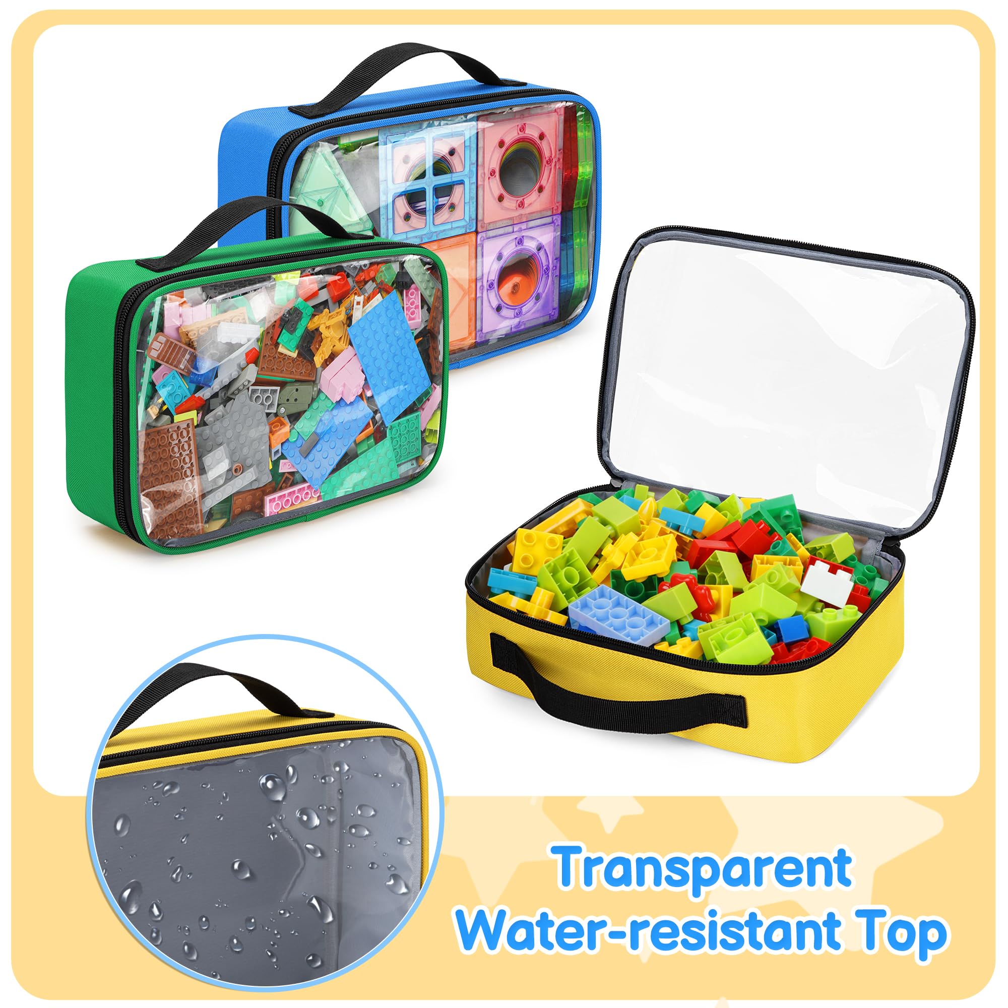 Rexmica four packs zippered pockets help organize different toy types