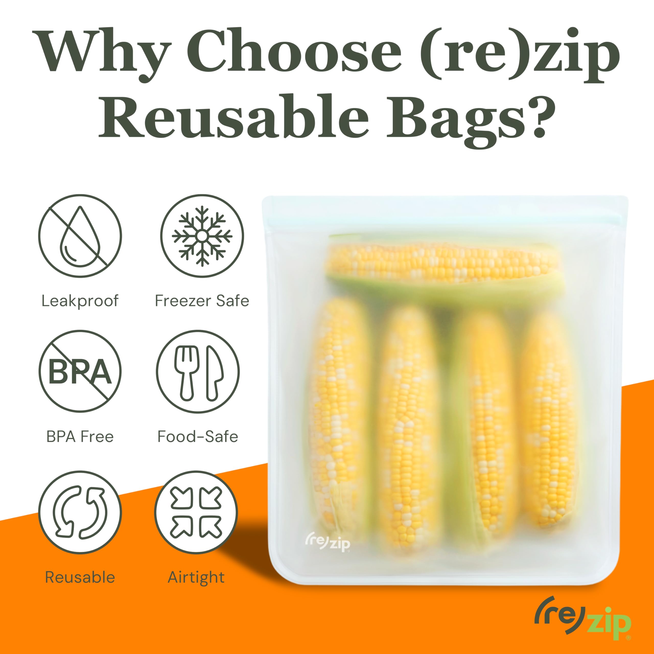 (re)zip four-pack gallon bags ready for bulk meats, soups, or berries.