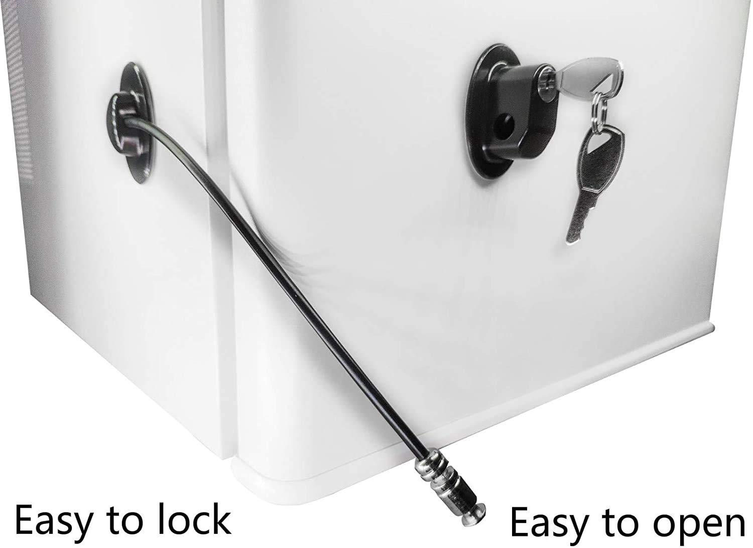 REZIPO easy-install fridge lock mounted on fridge door with no drilling.