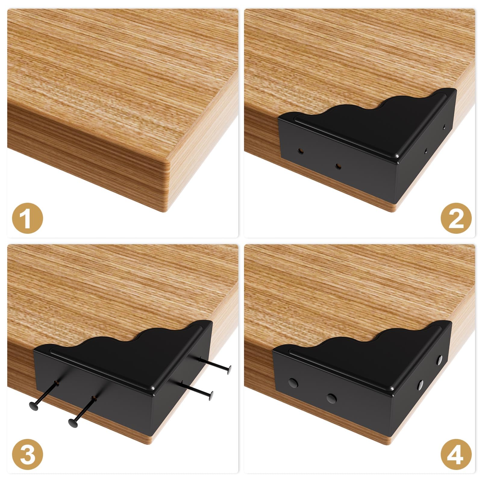 RFORPLY 4-piece set protects tables, doors, crates, and cabinets from impact.
