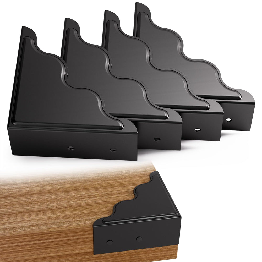RFORPLY table metal corner protector shields corners with a stylish black finish.
