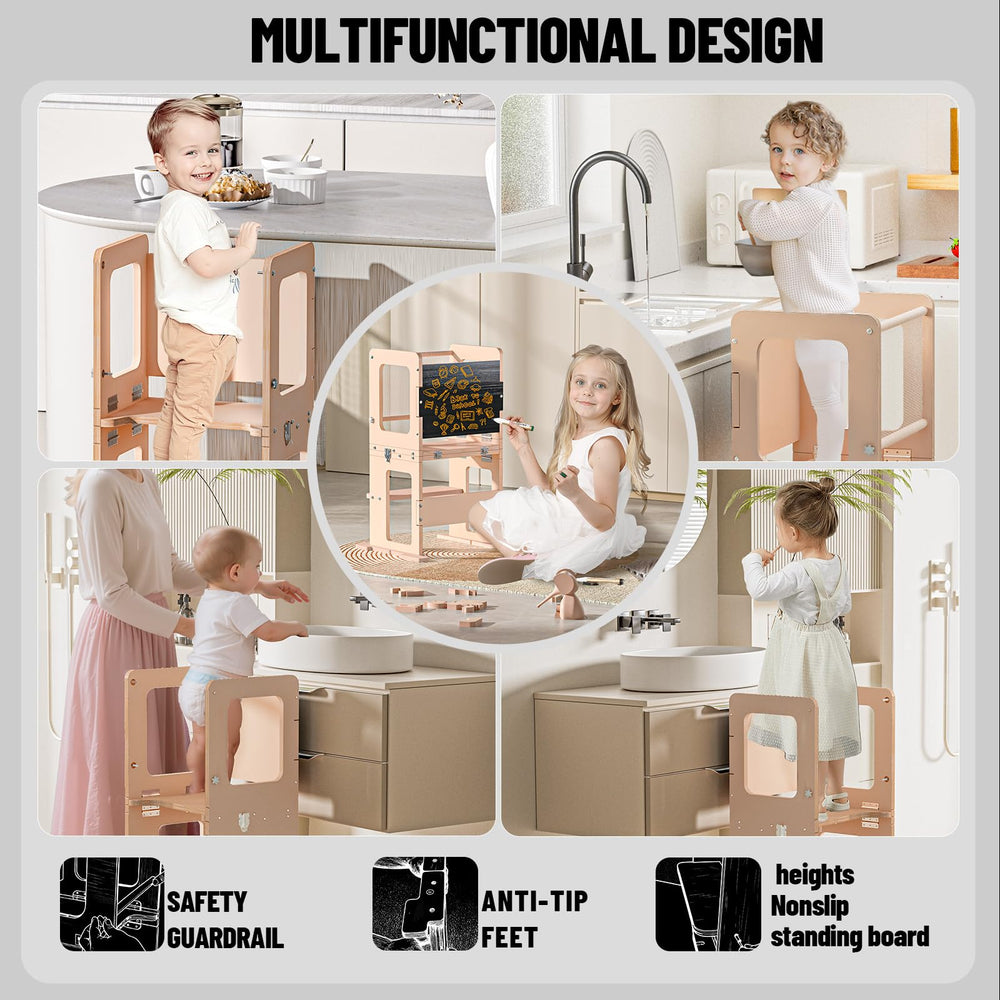 RGKQSY versatile 3-in-1 tower serves meals, art, and snack time.