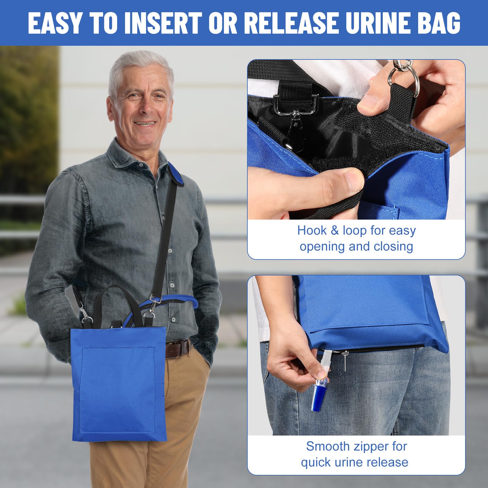 Rhino Valley catheter bag holder front pocket storage keeps essentials within reach.