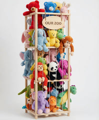 Rhyzoray stuffed animal storage organizer with cage design keeps plushes tidy.