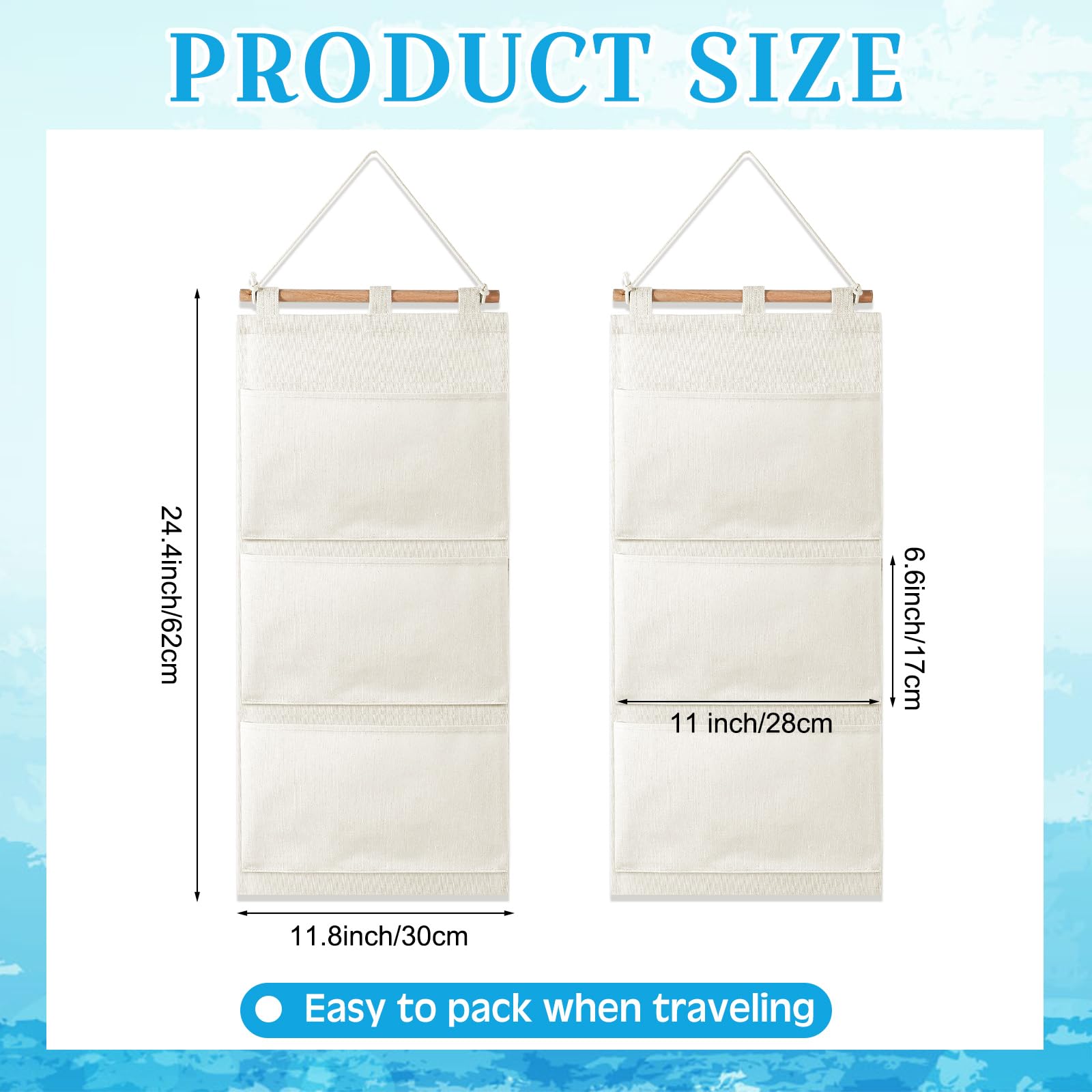 Riakrum 3-pocket hanging organizer showing roomy pockets for gifts