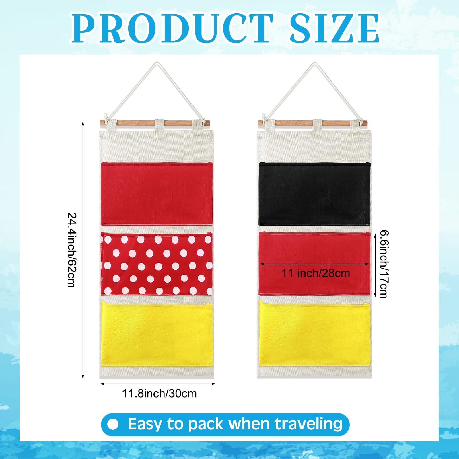 Riakrum fish extenders close-up showing three pockets for versatile gift organization.