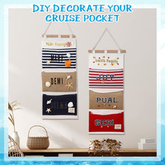 Riakrum linen cotton hanging bag for durable, decorative ship cabin storage.