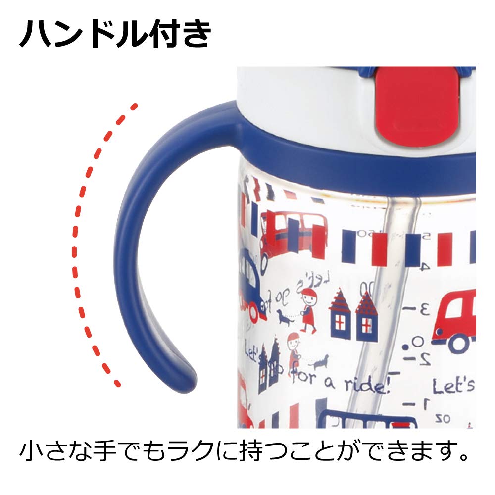 Richell Aqulea outing straw mug 320ml pink handle detail for little hands