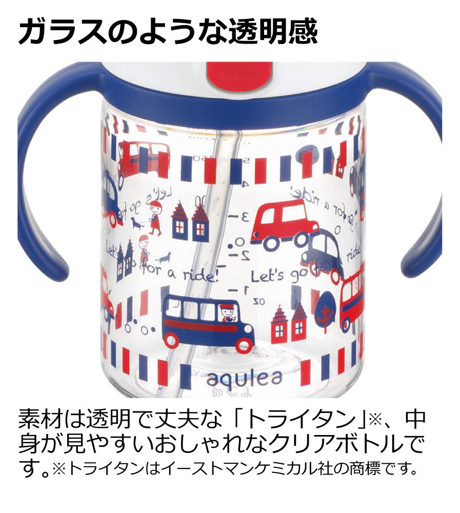 Richell Aqulea yellow outing straw mug easy open and close mechanism for on-the-go sipping
