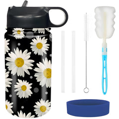 rickyh style kids water bottle with straw lid close-up, leak-proof design for school use