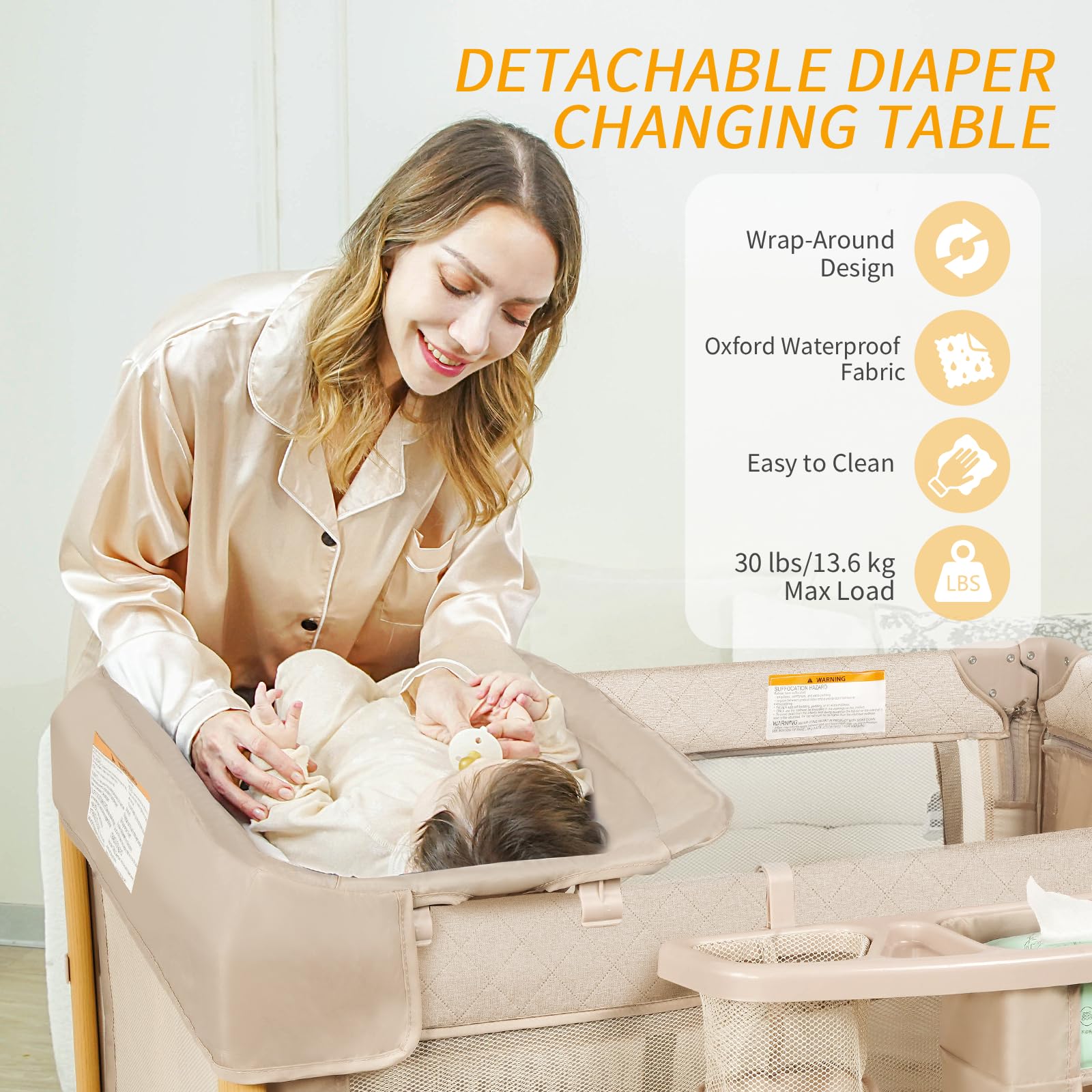 RICUTON 360-degree mesh for ventilation and easy baby monitoring