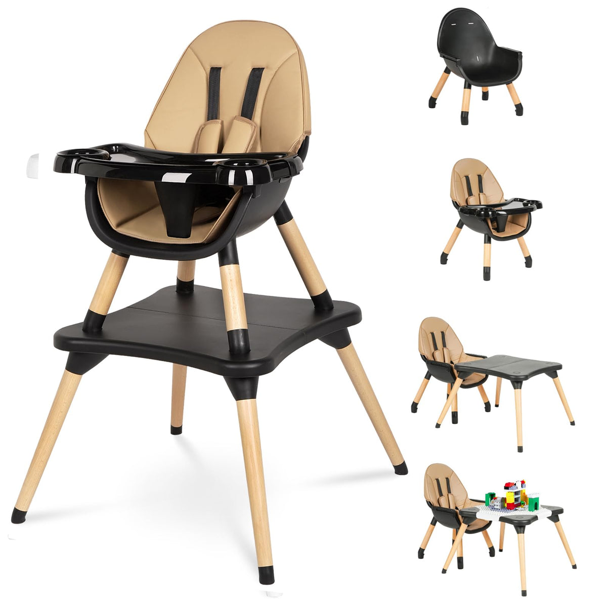 Ricuton 6-in-1 high chair being assembled for quick mealtime setup