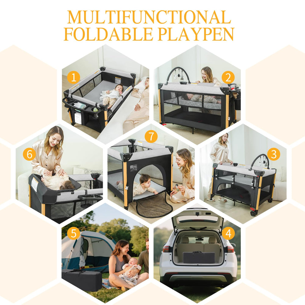 RICUTON bassinet with 360-degree breathable mesh for easy baby monitoring