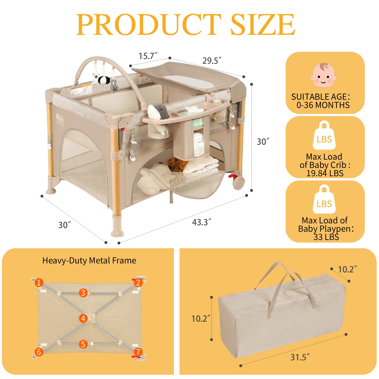 RICUTON removable tray and bottom storage for diapers and bottles