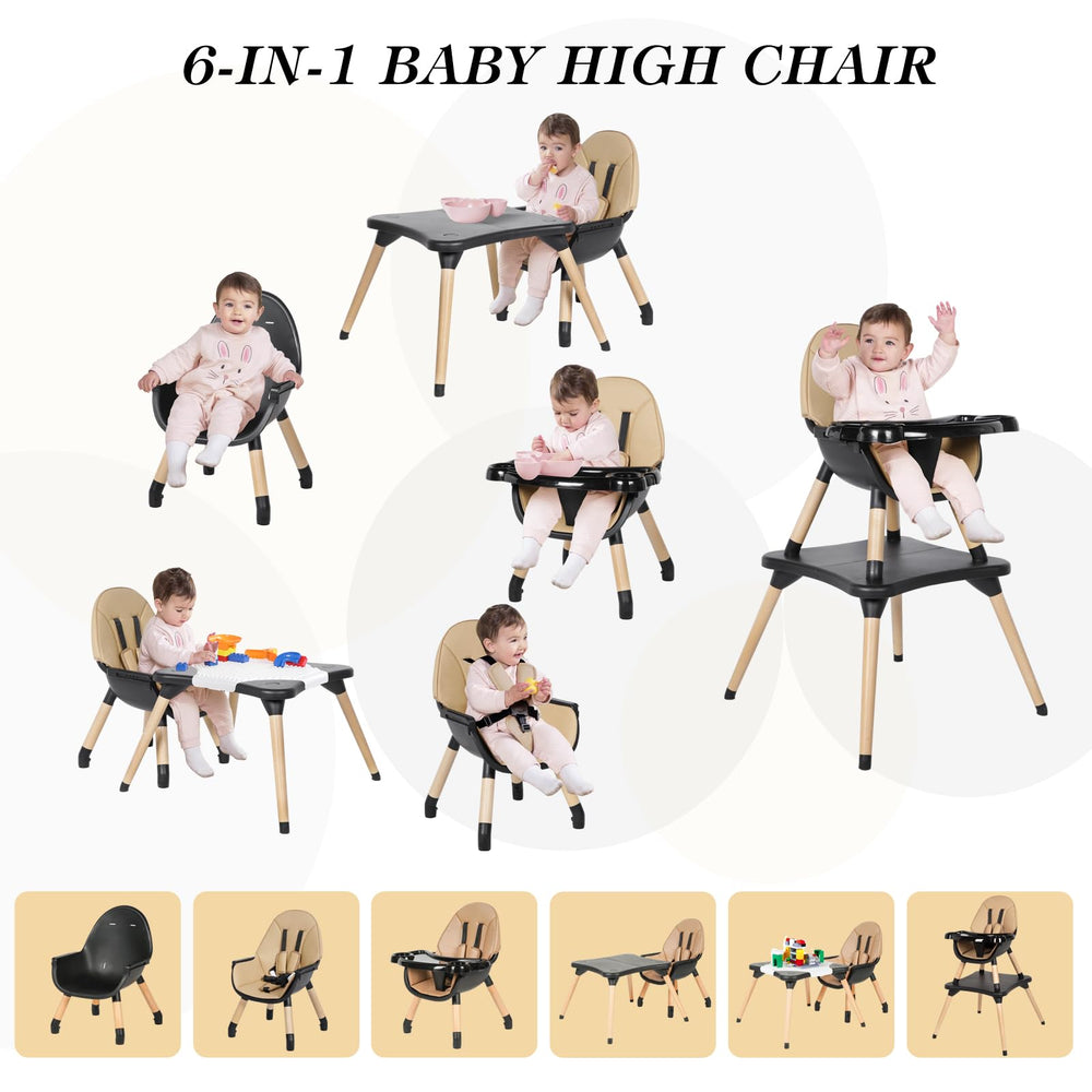 Ricuton wooden high chair with beech wood for durability and warmth