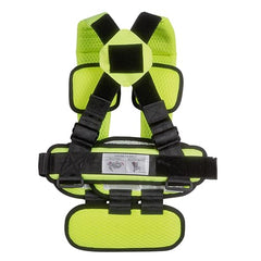 RideSafer small yellow vest side view emphasizing quick installation in busy mornings
