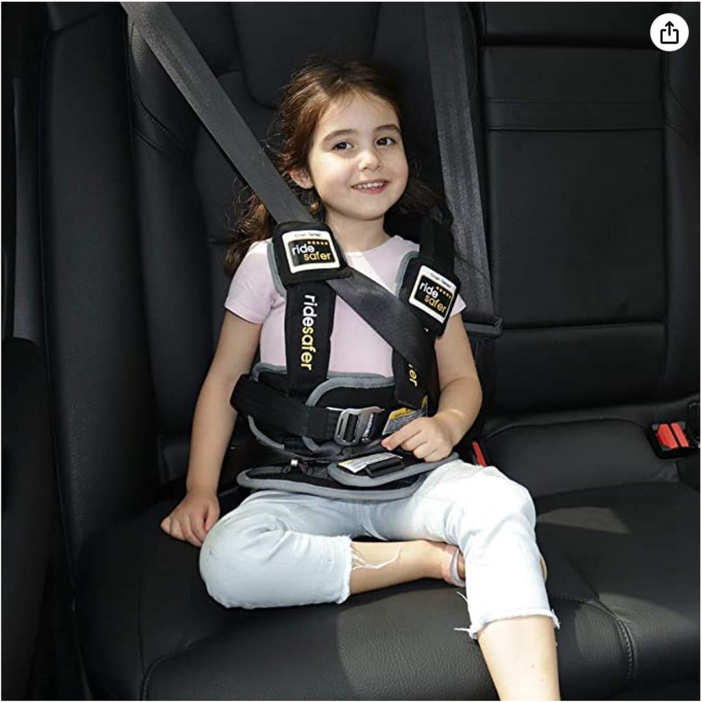 RideSafer vest with lap belt demonstrates simple, reliable installation.
