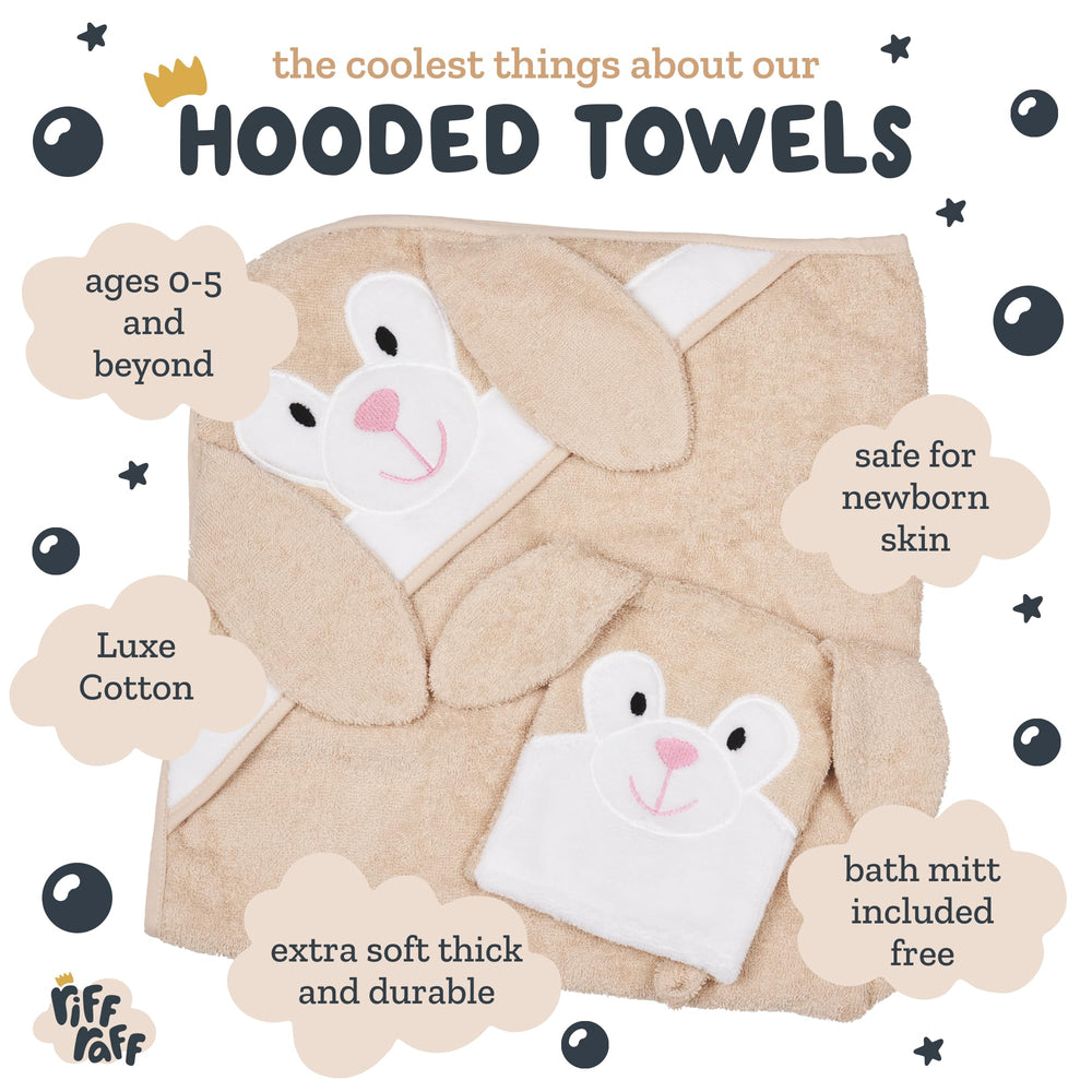 Riff Raff Charming Koala hooded towel keeps baby warm and cozy.