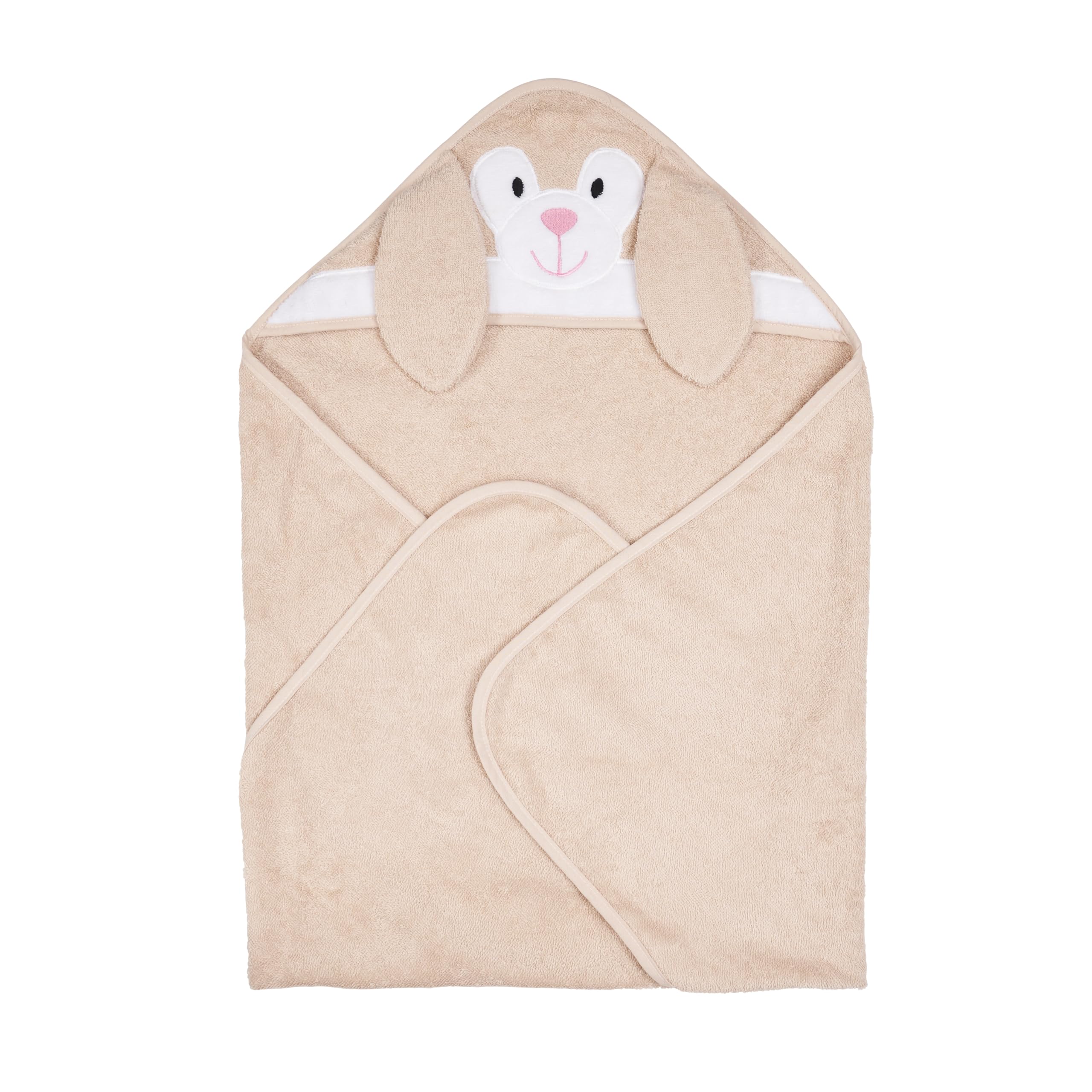 Riff Raff Friendly Bunny hooded towel dries newborns with cuddly comfort.