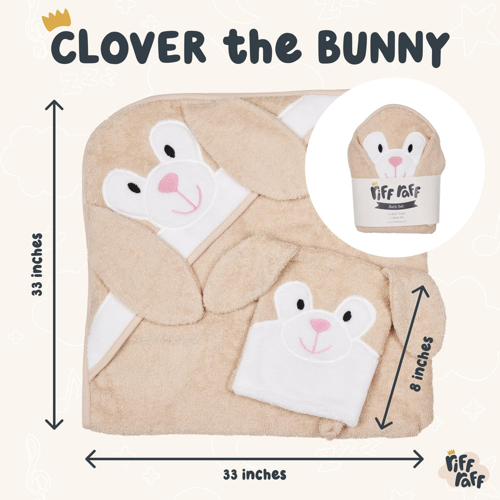 Riff Raff Sweet Fox hooded towel with mitts for easy dressing.