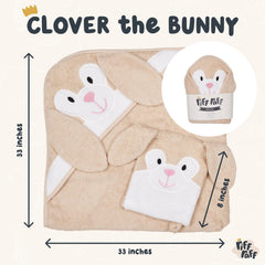 Riff Raff Sweet Fox hooded towel with mitts for easy dressing.
