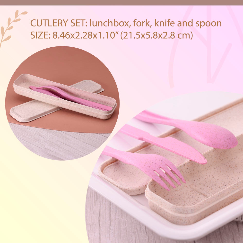 Rightitem lunchbox utensils in a compact case for easy on-the-go meals.