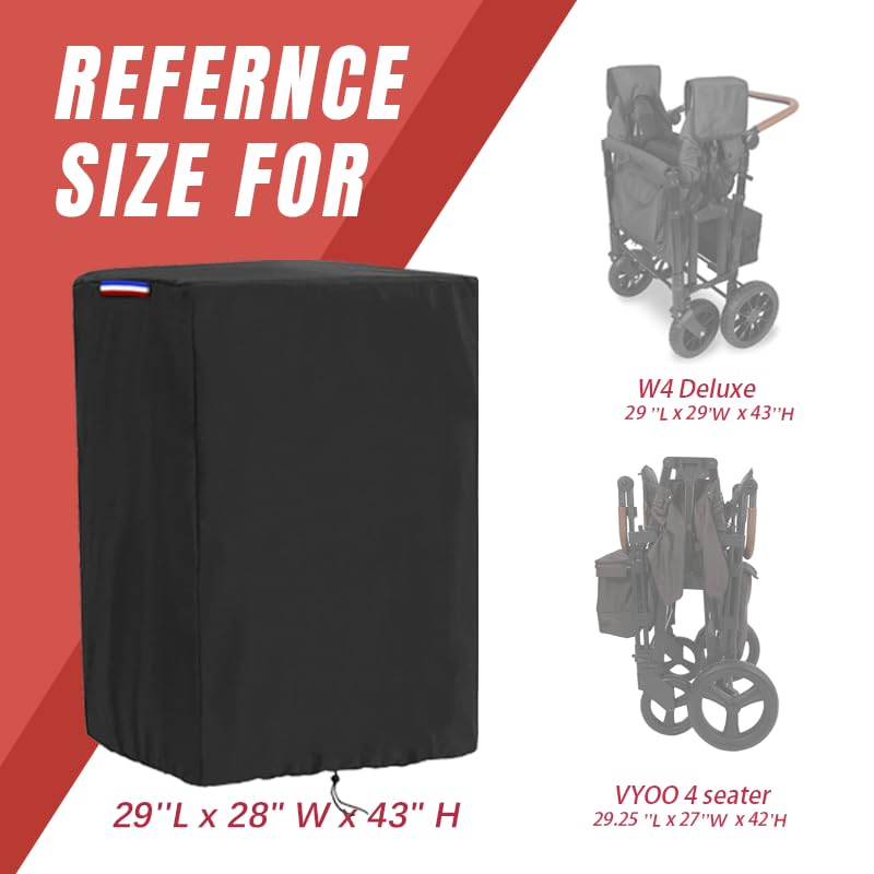 Close-up of adjustable drawstring on Rilime wagon cover for windproof seal.