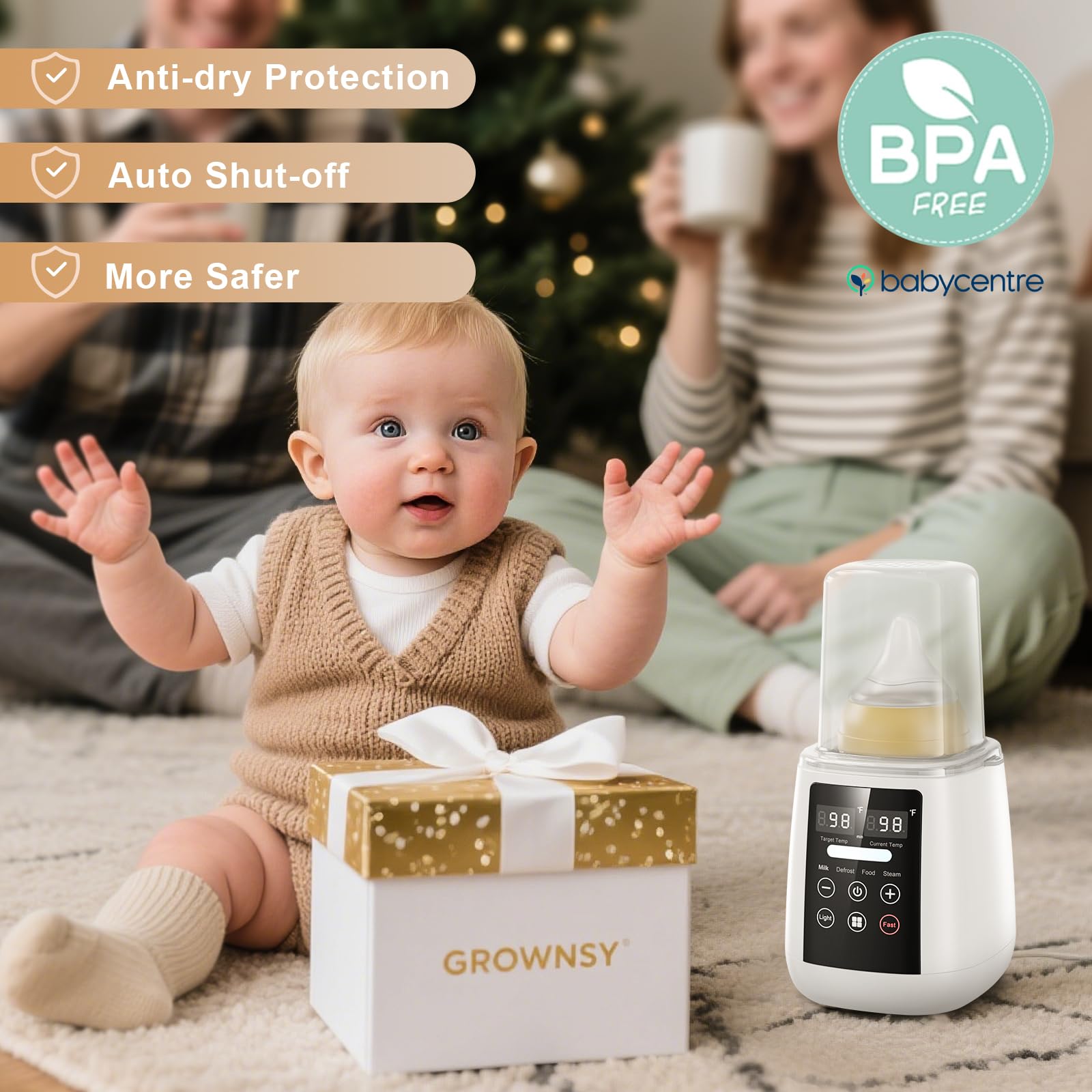 Rimaxao Bottle Warmer auto-shut-off feature prevents overheating and saves energy.