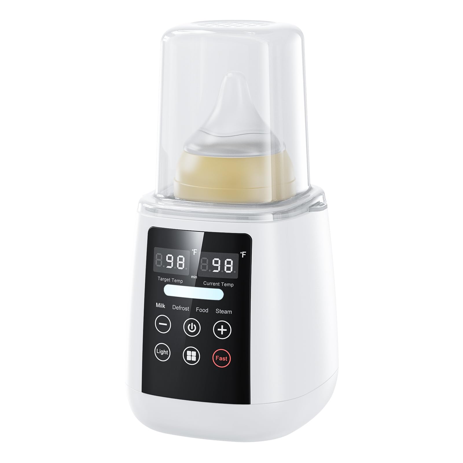 Rimaxao Bottle Warmer night-light display offers precise heating for effortless nighttime feeds.