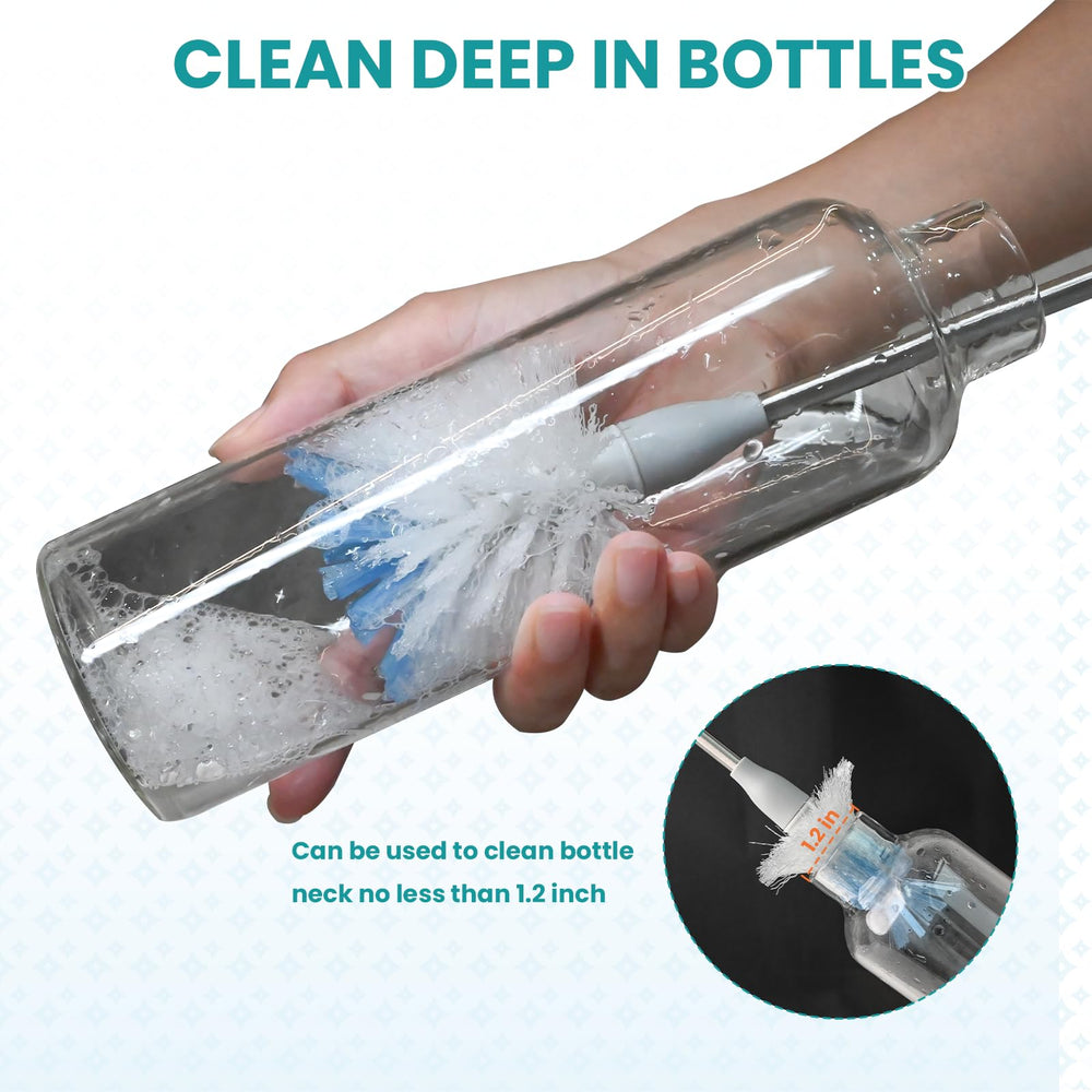 RIMAY refill with soft white side bristles protects glass surfaces from scratches