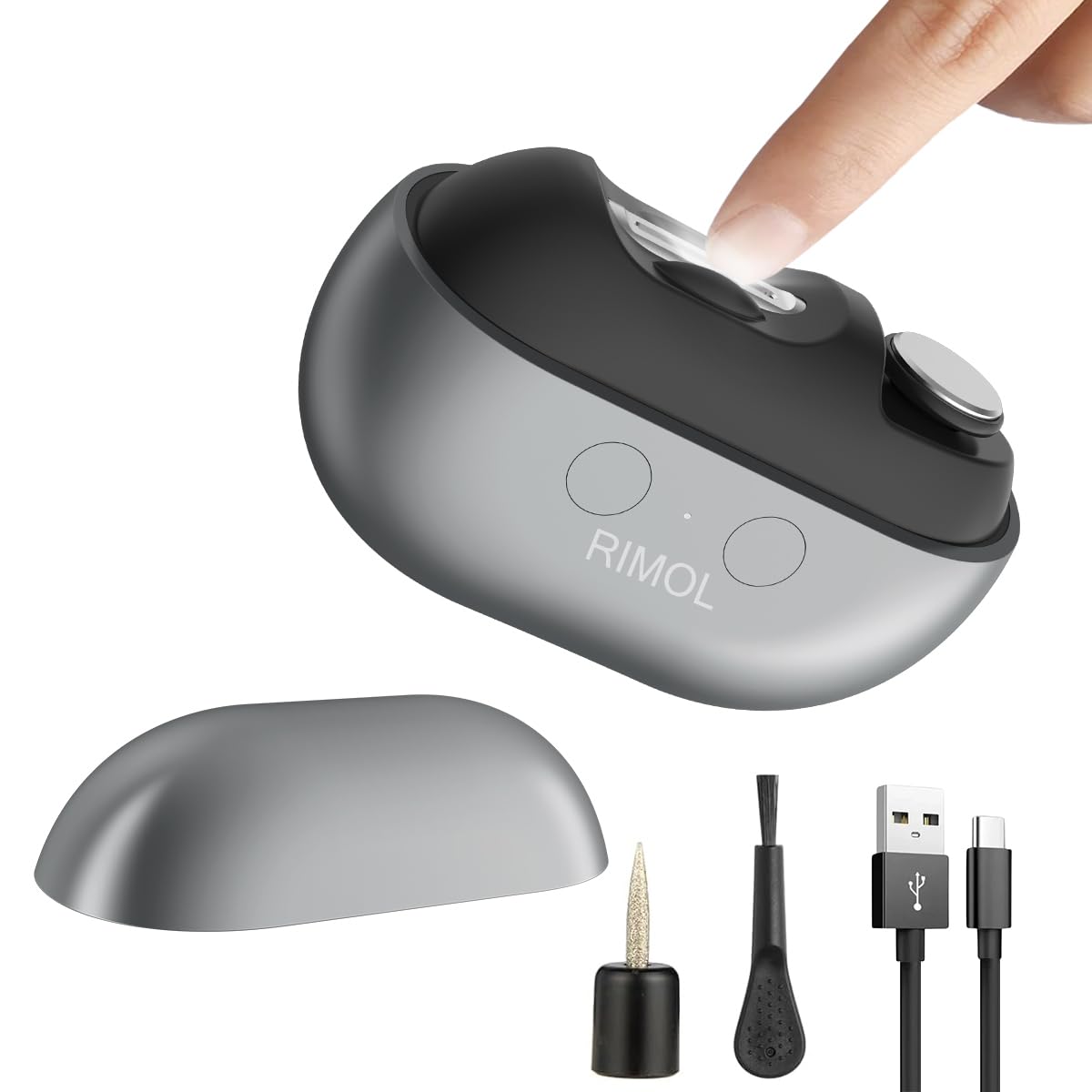RIMOL electric nail clipper with LED light for precise trimming