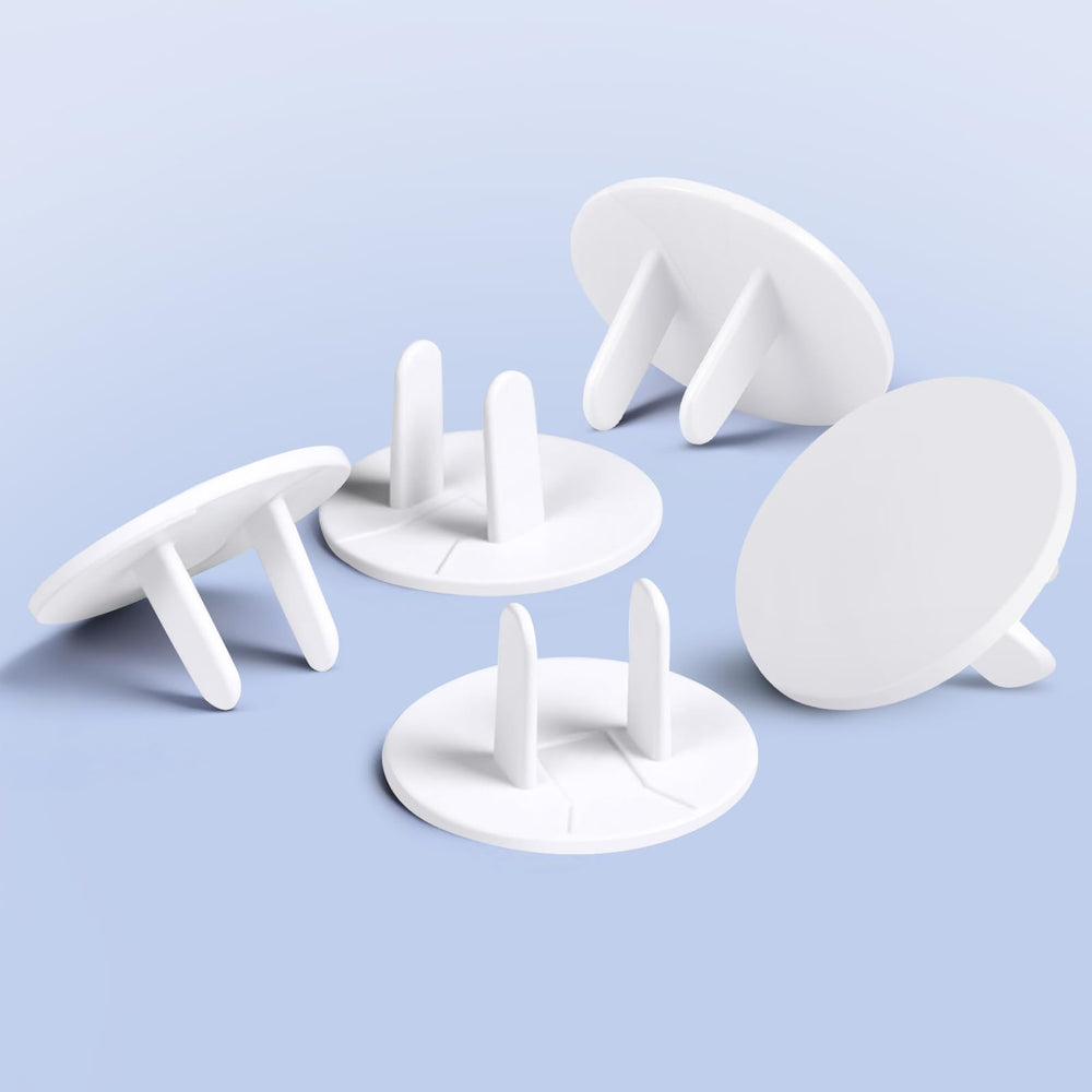 Rindion discreet white outlet covers, blends with decor while safeguarding children.