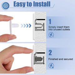 Rindion secure-fit polypropylene outlet cover close-up, durable flame-retardant safety for kids.