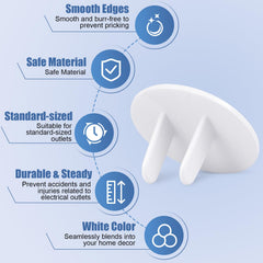 Rindion white plastic outlet covers side view, quick installation for safer homes.