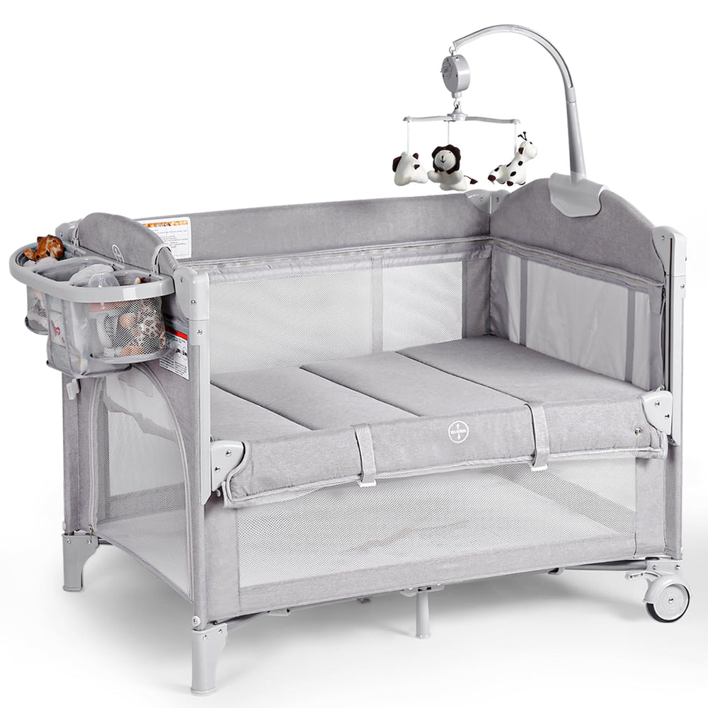 Rinnebbit bedside-sleeper 4-in-1 cradle supports easy nighttime feeding and safe sleep