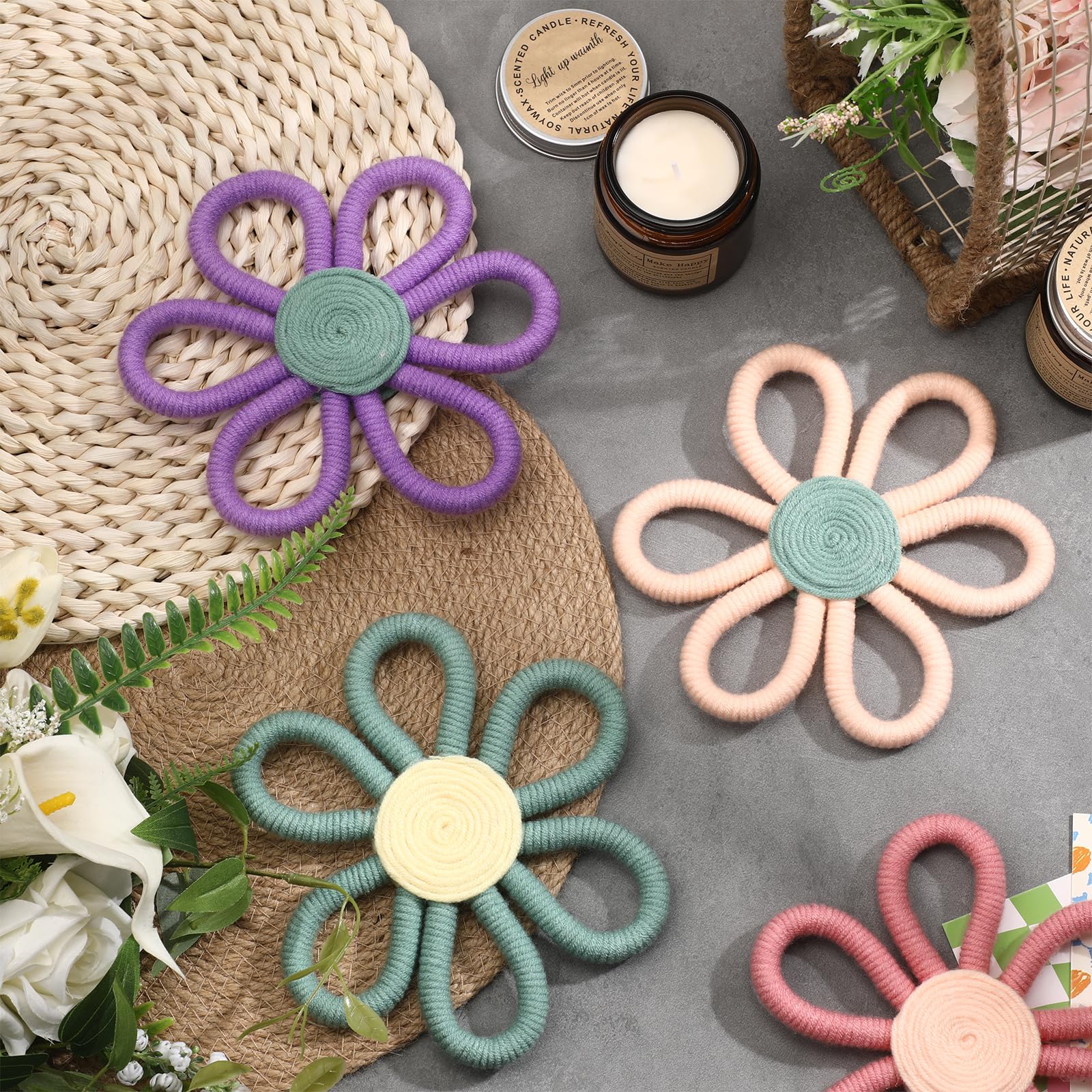 Ripeng boho daisy wall art in green brings a fresh, calming touch to bedrooms