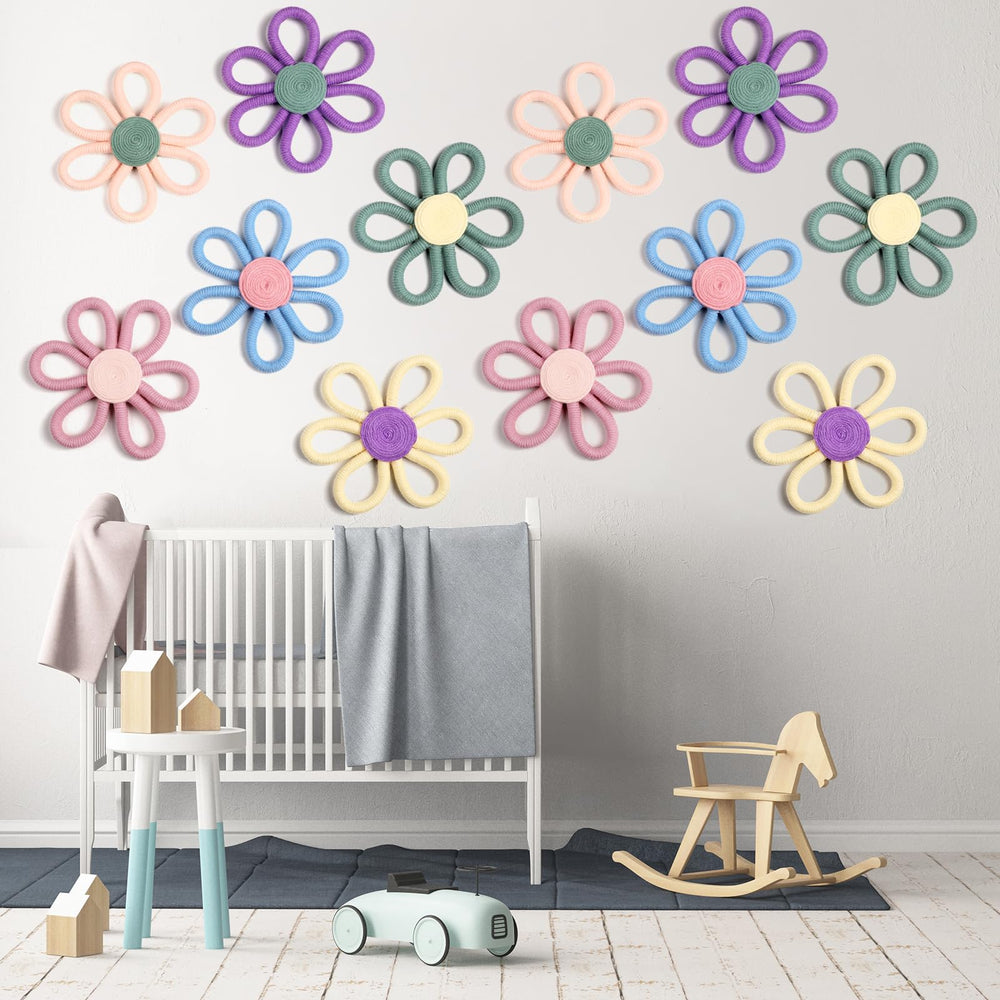 Ripeng boho daisy wall art in purple offers a playful boho wall accent