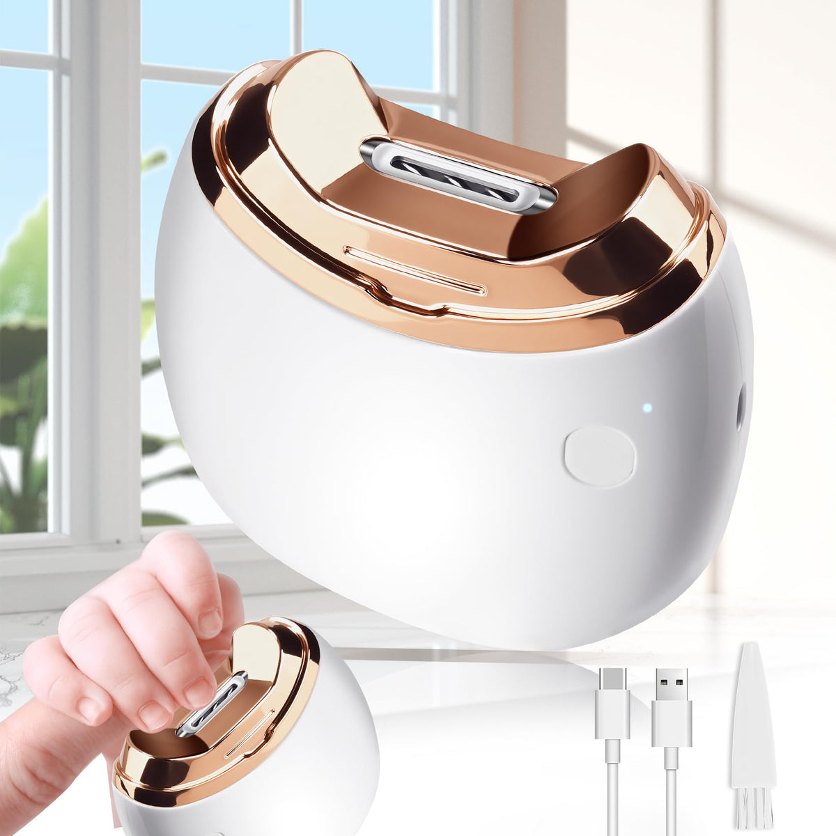 RIRC Electric Nail Clipper front view shows compact safety-focused design.