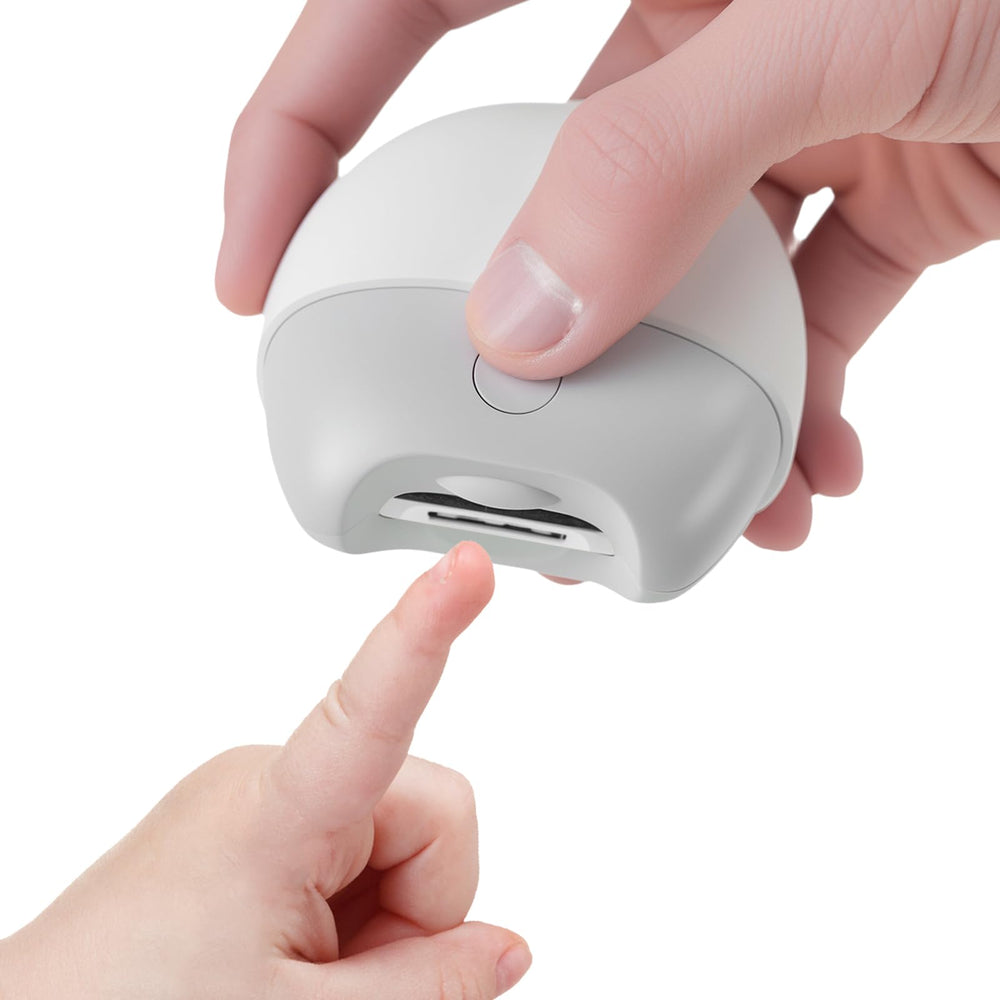 RIRC nail clipper debris storage in action for easy cleanup.