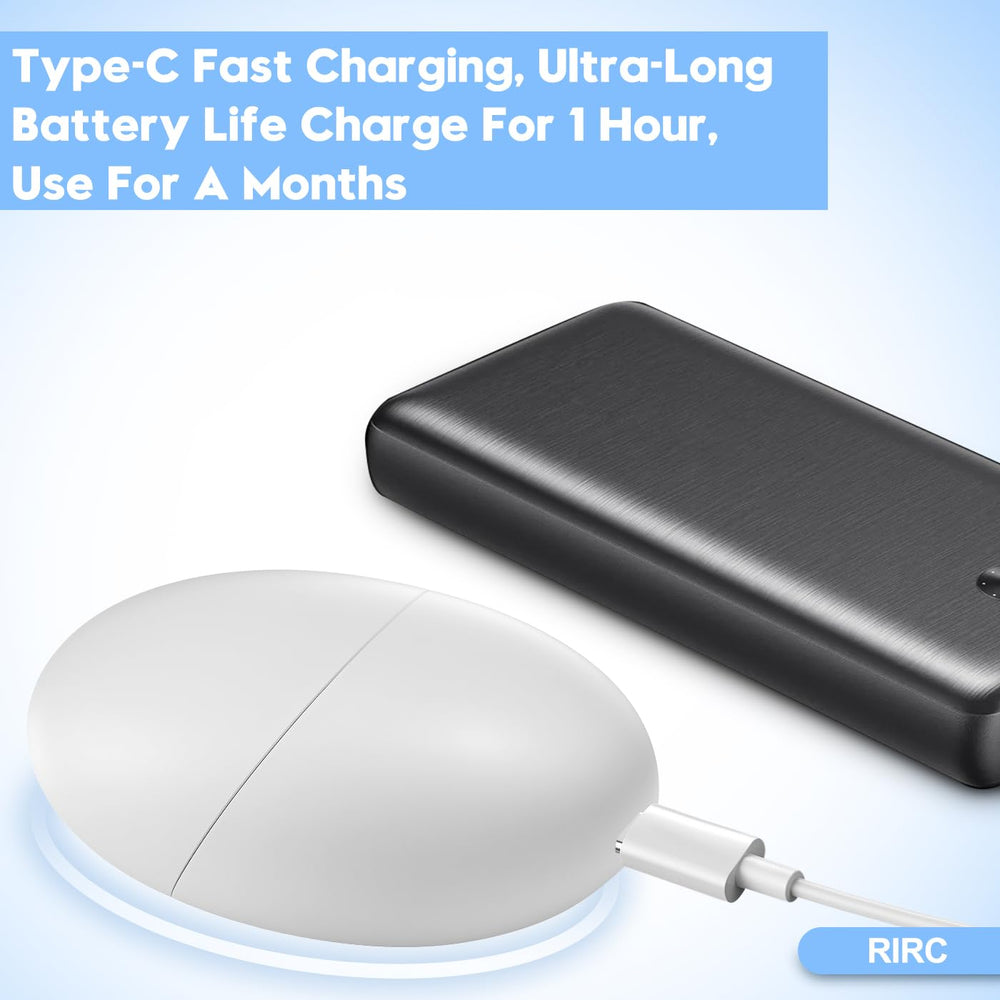 RIRC electric nail clipper with USB-C charging cable included.