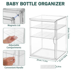 RISICULIS organizer features magnetic door for dust-free bottle storage.