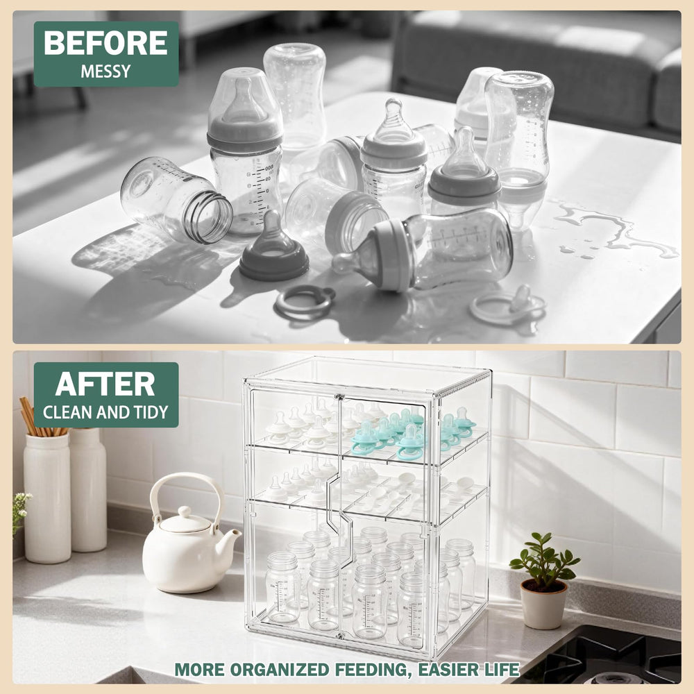 RISICULIS anti-slip pads keep the organizer stable on counters while you feed