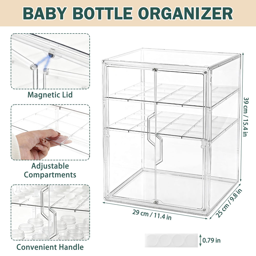 RISICULIS bottle organizer with double magnetic doors for easy access and dust protection