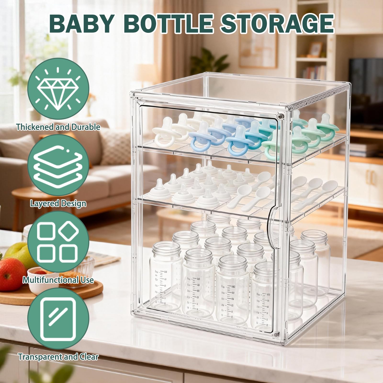 RISICULIS clear acrylic makes items visible at a glance.