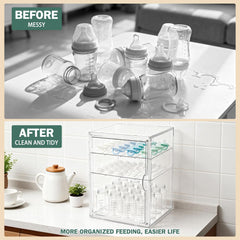 RISICULIS anti-slip silicone pads stabilize the rack on countertops.