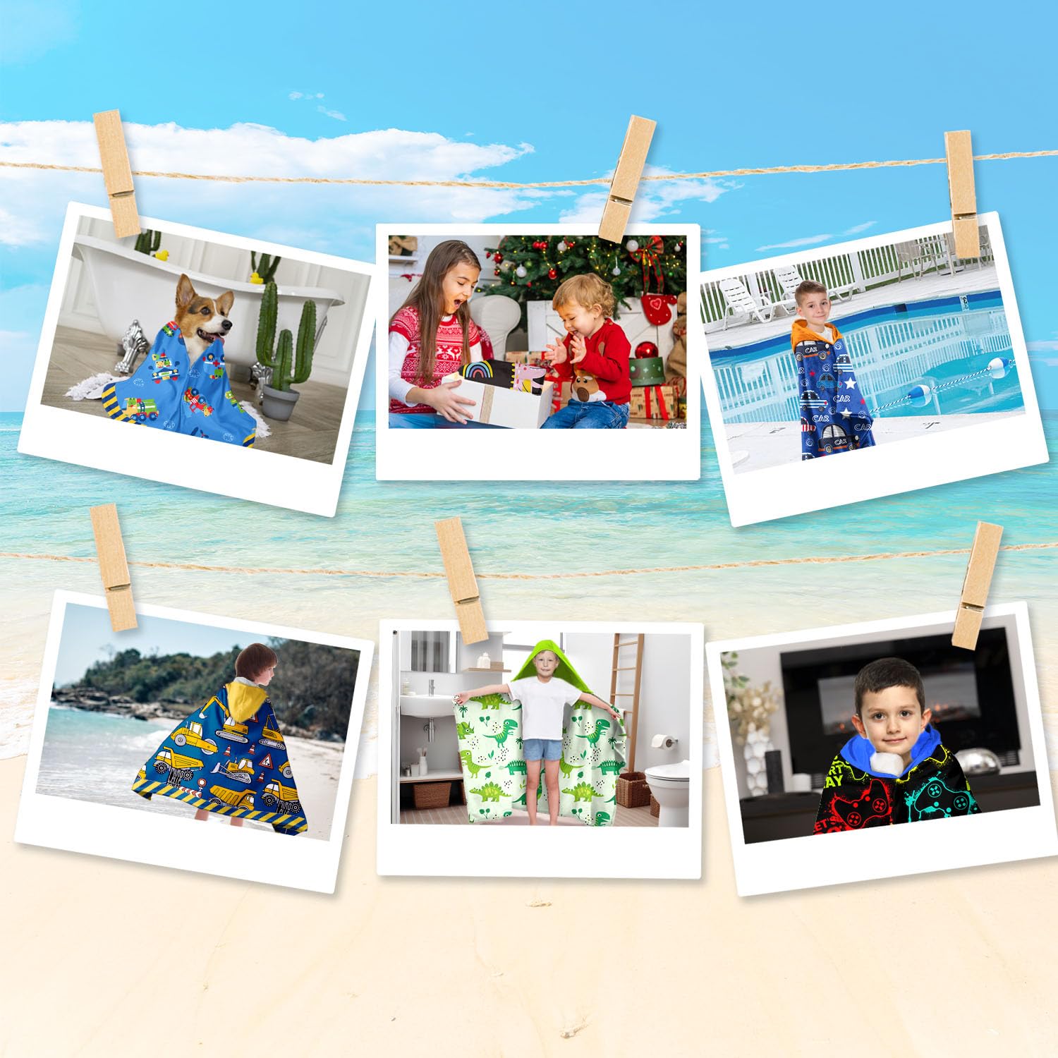 Ritiga gift-ready hooded towel for boys; practical and fun.