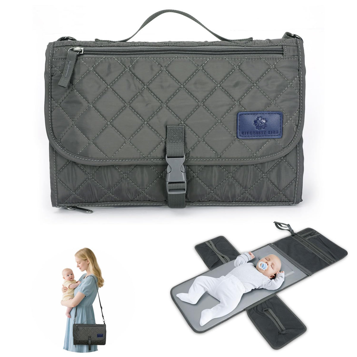Rivermist Kids 2-in-1 changing pad base with quilted fabric for quick on-the-go changes