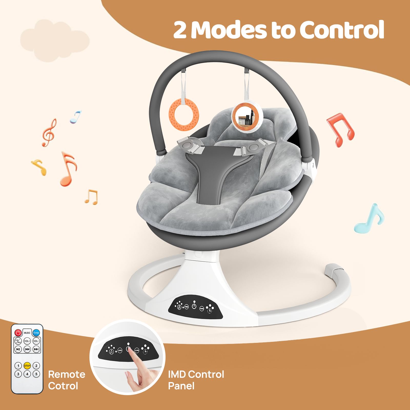 RIVIPLOU swing seat pad detachable for easy cleaning and comfort.