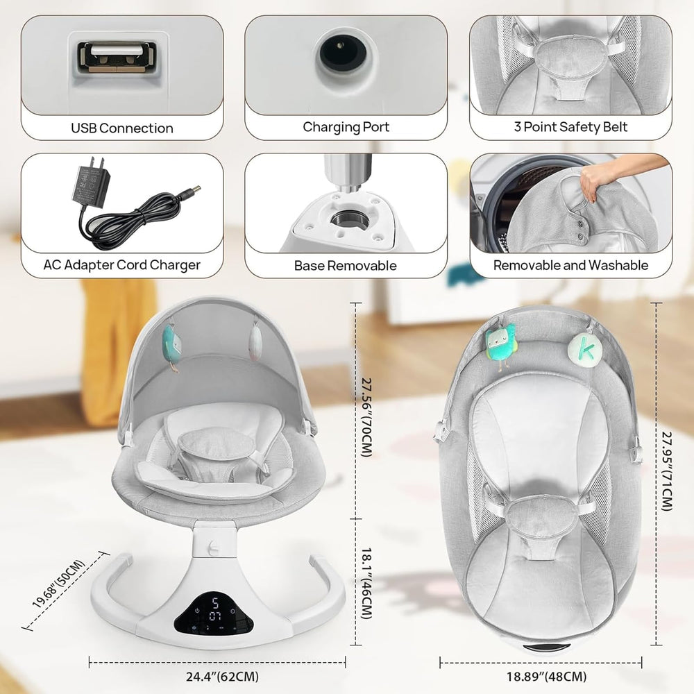 RIVIPLOU Light grey finish complements any nursery decor